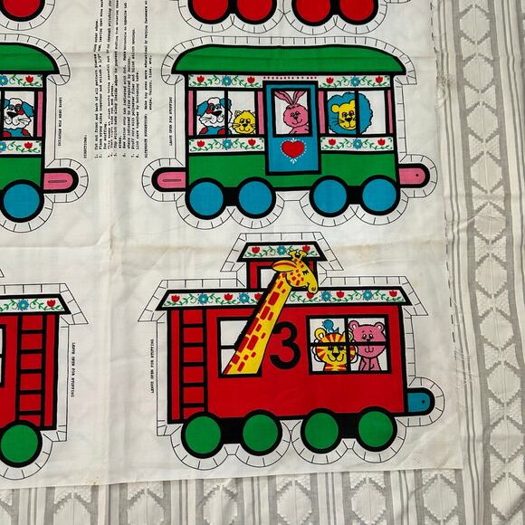 Springs Mills 5671 Cut & Sew Train Panel Uncut Vintage Fabric Toy Set - Picture 10 of 12